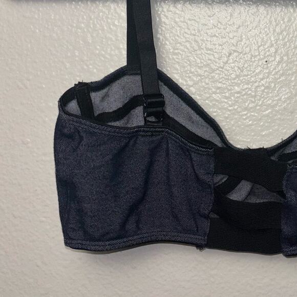 Sparkle & Fade Bralette Women's Large Pull On Denim Blue/Black Urban Outfitters - Picture 11 of 16